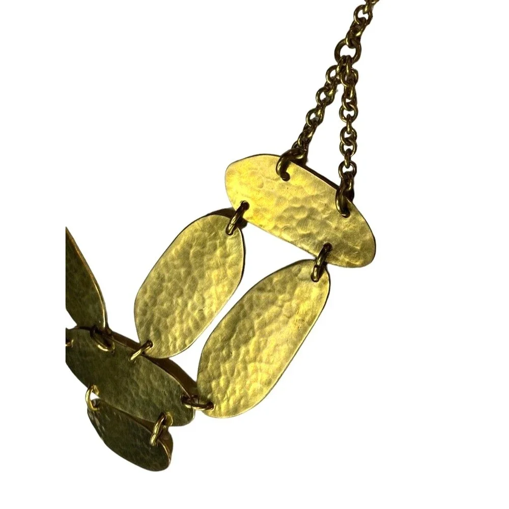 artisan necklace oval pounded metal Unique art whimsygoth fantasy fairycore